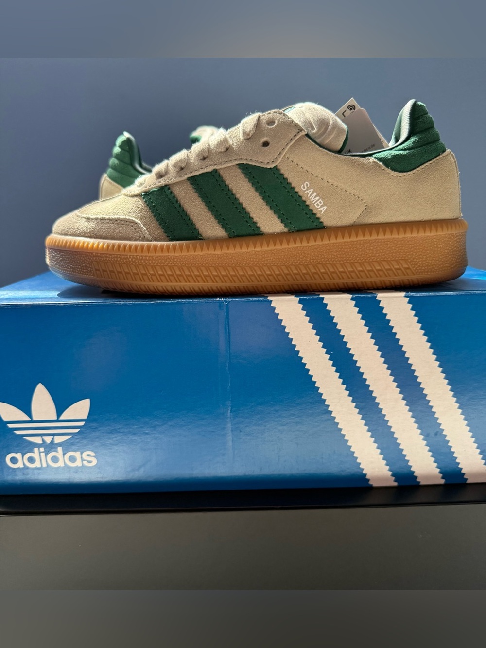Adidas Samba XLG J Putty Green Gum Size 4.5 JQ9886 NWT